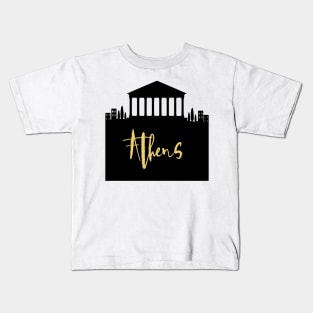 ATHENS GREECE DESIGNER SILHOUETTE SKYLINE ART Kids T-Shirt